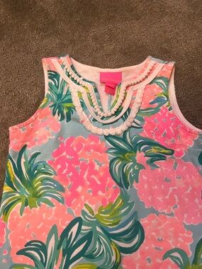 Lilly Pulitzer Pink & Aqua Pineapple-Print Girls Tank